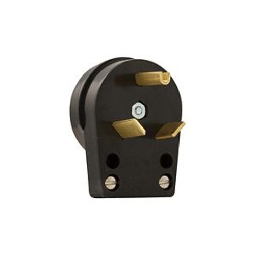 Main product image of Arrow Hart Angled Plug, #12-10 Awg 30A 125V, Black, Tt-30P, 2-Pole 3-Wire, 0.64", 83-BOX