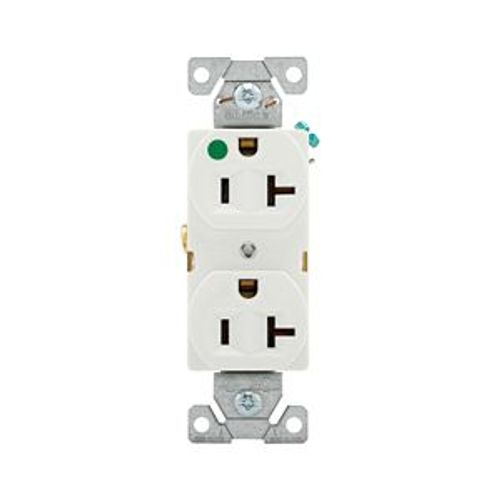 Main product image of Arrow Hart Heavy-Duty Duplex Receptacle, #14-10 Awg 20A, Healthcare 125V Face, Pvc Base, 5-20R, 8300W