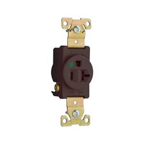 Main product image of Arrow Hart Single Receptacle, #14-10 Awg 20A, Healthcare 125V, Brown Face, Pvc Base, 5-20R, 8310B