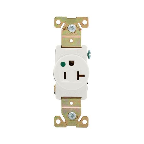 Main product image of Arrow Hart Single Receptacle, #14-10 Awg 20A, Healthcare 125V Face, Pvc Base, 5-20R, 8310W