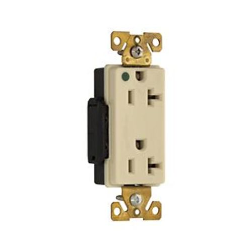 Main product image of Arrow Hart Duplex Receptacle, #14-10 Awg 20A, 125V, Ivory, 5-20R, Duplex, Auto-Grounding, 8362V
