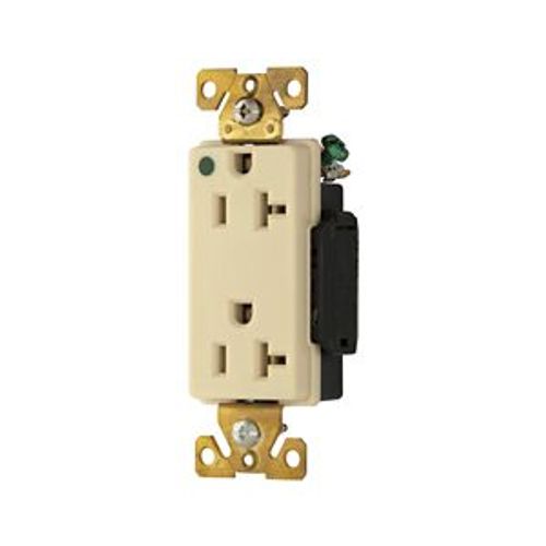 Main product image of Arrow Hart Duplex Receptacle, #14-10 Awg 20A, 125V, Ivory, 5-20R, Duplex, Auto-Grounding, 8362V