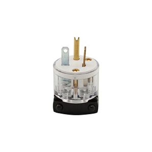 Main product image of Arrow Hart Safety Grip Straight Blade Plug, #18-12 Awg 20A 125V, Clear, 5-20P, 2-Pole, 8366