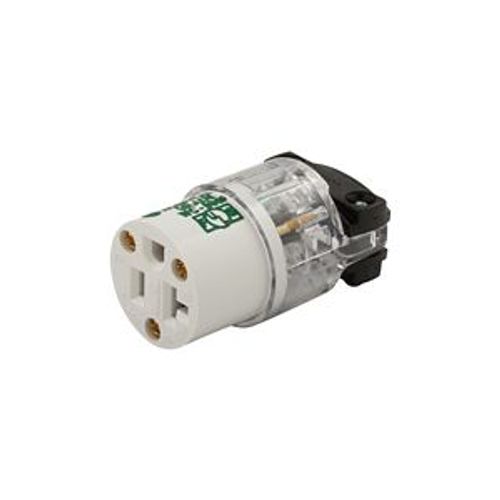 Main product image of Arrow Hart Safety Grip Straight Blade Connector, #18-12 Awg 20A 125V, Clear, 2-Pole, 8369