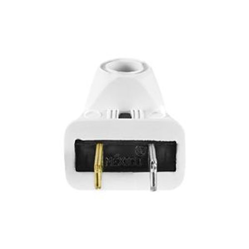 Main product image of Straight Blade Angled Plug, #18-16 Awg 15A 125V, White Rubber, 1-15P, 2-Pole, 2-Wire, 84-6W-BOX