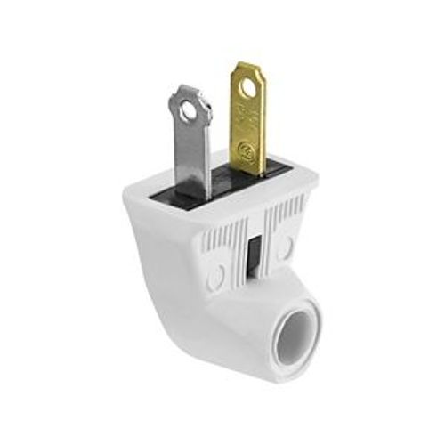 Main product image of Straight Blade Angled Plug, #18-16 Awg 15A 125V, White Rubber, 1-15P, 2-Pole, 2-Wire, 84-6W-BOX