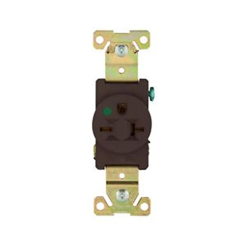 Main product image of Arrow Hart Single Receptacle, #14-10 Awg 20A, Healthcare, 250V, Brown, High-Impact Nylon, 6-20R, 8410B