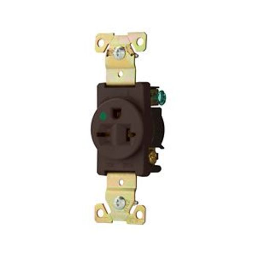 Main product image of Arrow Hart Single Receptacle, #14-10 Awg 20A, Healthcare, 250V, Brown, High-Impact Nylon, 6-20R, 8410B