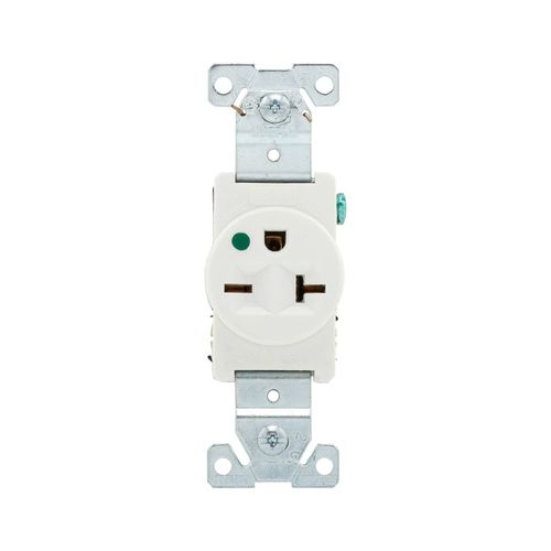 Main product image of Arrow Hart Single Receptacle, #14-10 Awg 20A, Healthcare, 250V, High-Impact Nylon, 6-20R, 8410W