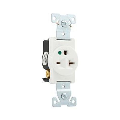 Main product image of Arrow Hart Single Receptacle, #14-10 Awg 20A, Healthcare, 250V, High-Impact Nylon, 6-20R, 8410W