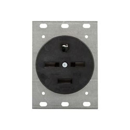 Main product image of Receptacle, #14 To 10 Awg 30A, 250V, Black, Nema 15-30R, 3-Pole, 4-Wire, Screw, 3-Phase, Power, 8430N