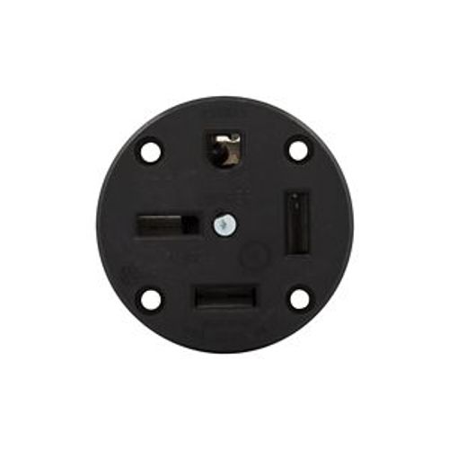 Main product image of Receptacle, #14 To 10Awg 50A, Panel, 250V, Black, Nema 15-50R, 3-Pole, 4-Wire, 3-Phase, Power, 8450P