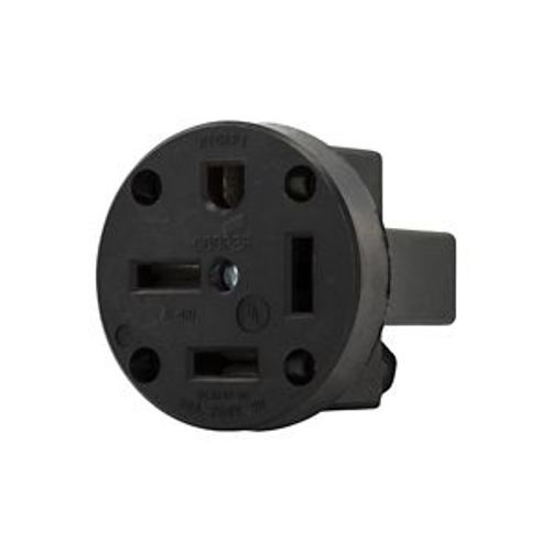 Main product image of Receptacle, #14 To 10Awg 50A, Panel, 250V, Black, Nema 15-50R, 3-Pole, 4-Wire, 3-Phase, Power, 8450P