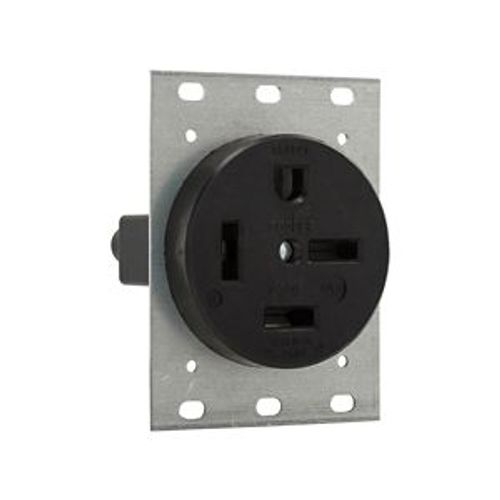 Main product image of Receptacle, #14 To 10 Awg 60A, 250V, Black, Nema 15-60R, 3-Pole, 4-Wire, Screw, 3-Phase, Power, 8460N