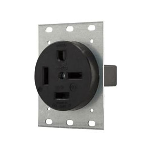 Main product image of Receptacle, #14 To 10 Awg 60A, 250V, Black, Nema 15-60R, 3-Pole, 4-Wire, Screw, 3-Phase, Power, 8460N
