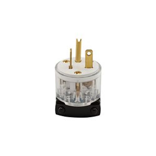 Main product image of Arrow Hart Safety Grip Straight Blade Plug, #18-12 Awg 20A, 250V, Clear, High-Impact Pvc, 2-Pole, 8466