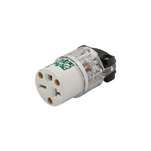 Main product image of Arrow Hart Safety Grip Straight Blade Connector, #18-12 Awg 20A, 250V, Clear, 6-20R, 2-Pole, 8469