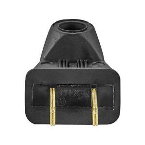 Main product image of Straight Blade Angled Plug, #18-16 Awg 15A 125V, Black Rubber, 1-15P, 2-Pole, 2-Wire, 84BK-BOX