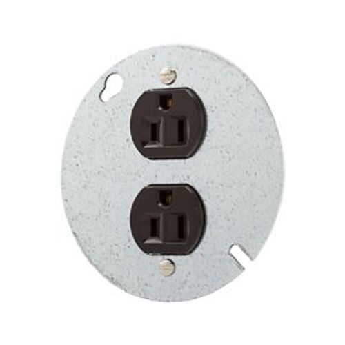 Main product image of Arrow Hart Flush Mount Receptacle, #14-10 Awg 15A 125V, Brown Face Cover, Duplex, 869-BOX