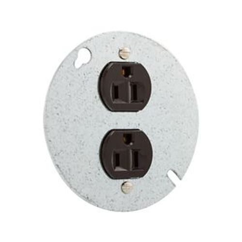 Main product image of Arrow Hart Flush Mount Receptacle, #14-10 Awg 15A 125V, Brown Face Cover, Duplex, 869-BOX