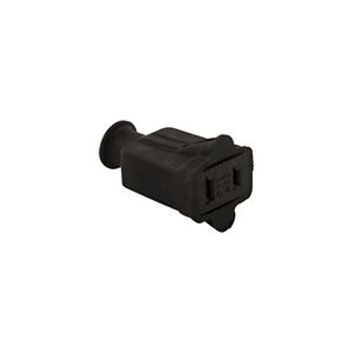 Main product image of Straight Blade Connector, 15A, 125Vac, Black Rubber, 1-15R, 2-Pole, 2-Wire, Screw, Nd, Rubber, 86BK-BOX