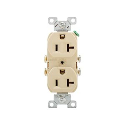 Main product image of Commercial Grade Duplex Receptacle, #14-10 Awg 20A, 125V, SideWire, Ivory, 5-20R, Duplex, Screw, 877V-BOX