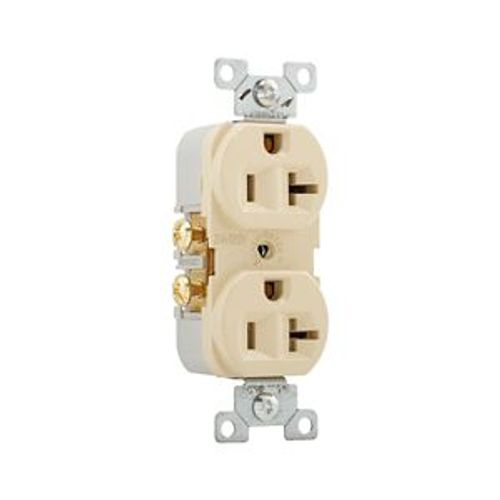 Main product image of Commercial Grade Duplex Receptacle, #14-10 Awg 20A, 125V, SideWire, Ivory, 5-20R, Duplex, Screw, 877V-BOX