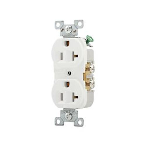 Main product image of Commercial Grade Duplex Receptacle, #14-10 Awg 20A, 125V, SideWire, White, 5-20R, Duplex, Screw, 877W-BOX