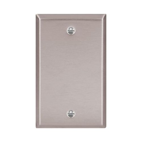 Main product image of Blank Wallplate, Stainless Steel, Blank Cutout, Stainless Steel, Single- Gang, Standard, Ed Box1, 93151-BOX1