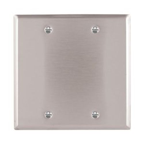 Main product image of Blank Wallplate, Stainless Steel, Blank Cutout, Stainless Steel, 2- Gang, Standard, Ed Box, 93152-BOX