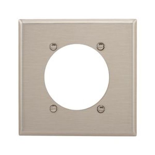 Main product image of Power Outlet & Locking Wallplate, Stainless Steel, 2.47" Hole Cutout, 2-Gang, 93223-BOX