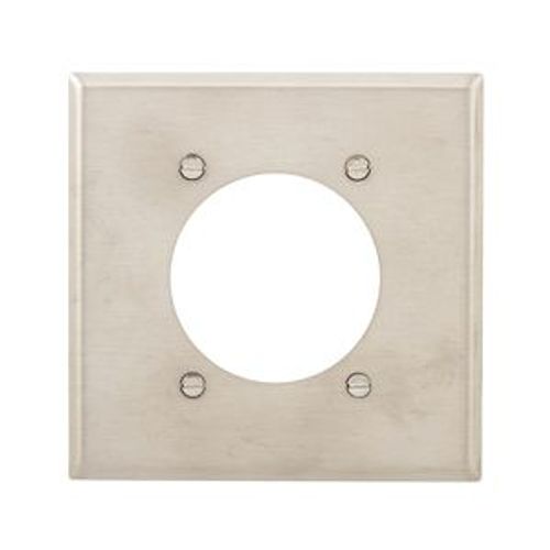 Main product image of Power Outlet & Locking Wallplate, Stainless Steel, 2.28" Hole Cutout, 2-Gang, 93228-BOX