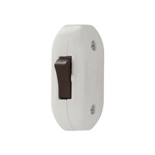 Main product image of Commercial Switch, Switch, 3A, Surface, 120V, Feed-Through, Cord, White, Cord, Polycarbonate, 933W-BOX