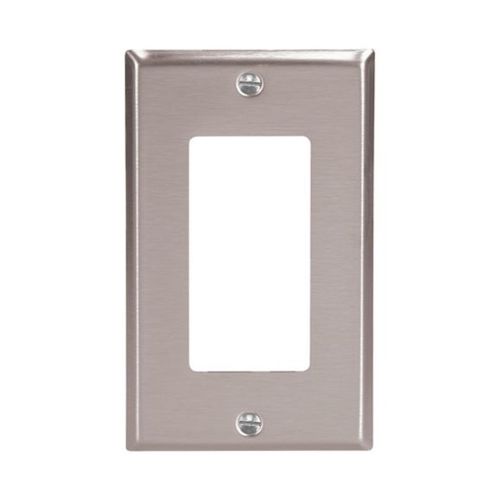 Main product image of Decorator / Gfci Wallplate, Stainless Steel, Decorator Cutout, Stainless Steel, Single-Gang, 93401-BOX1