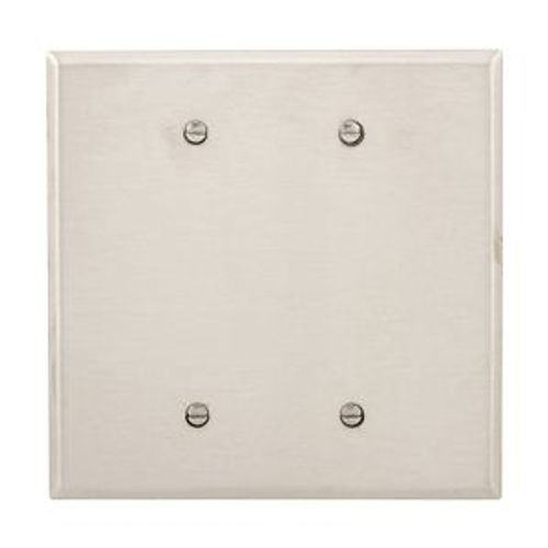 Main product image of Blank Wallplate, Stainless Steel, Blank Cutout, Stainless Steel, 2- Gang, Oversize, Ed Box, 93852-BOX
