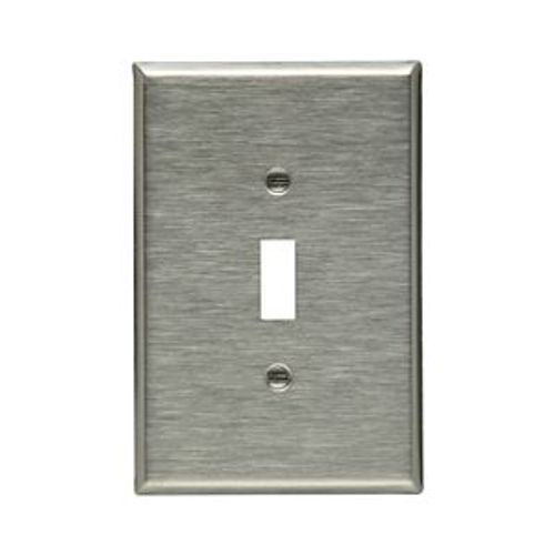 Main product image of Toggle Wallplate, Stainless Steel, Toggle Cutout, Stainless Steel, Single- Gang, Oversize, 93871-BOX
