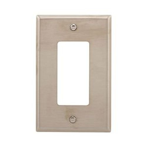 Main product image of Decorator / Gfci Wallplate, Stainless Steel, Decorator Cutout, Stainless Steel, Single-Gang, Mid, 93934-BOX