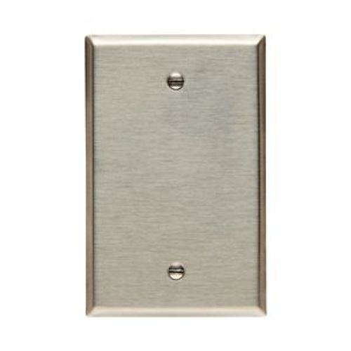 Main product image of Metal Blank Wallplate, Blank, Stainless Steel, Single-Gang, Mid-Size, 93951-BOX