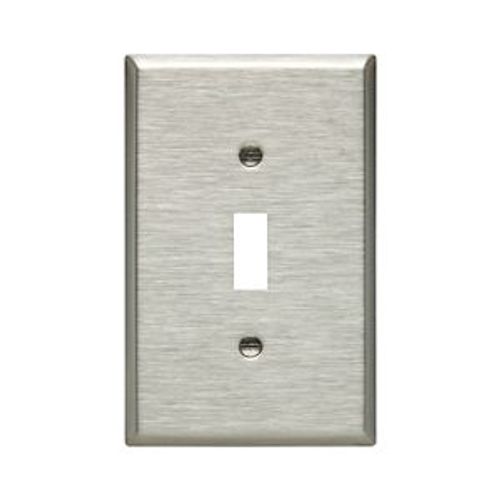 Main product image of Toggle Wallplate, Stainless Steel, Toggle Cutout, Stainless Steel, Single- Gang, Mid-Size, 93971-BOX
