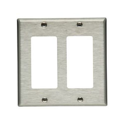 Main product image of Decorator / Gfci Wallplate, Brass, Decorator Cutout, Brass, Two- Gang, Standard, 94402