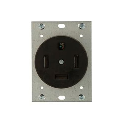 Main product image of Receptacle, #12 -4 Awg, 60A, Flush, 125/250V, Back, Black, Nema 14-60R, 3-Pole, 4-Wire, 9460N