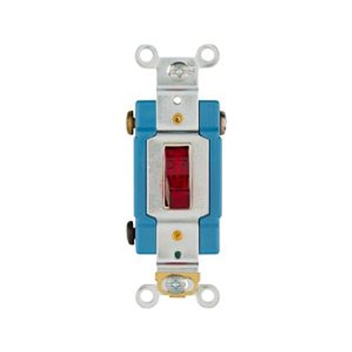 Main product image of Toggle Switch, Red, Screw, Flush, 1-Pole, Pilot Light, Single Pole, 120/277 Vac, #14-10 Awg, AH1201PL