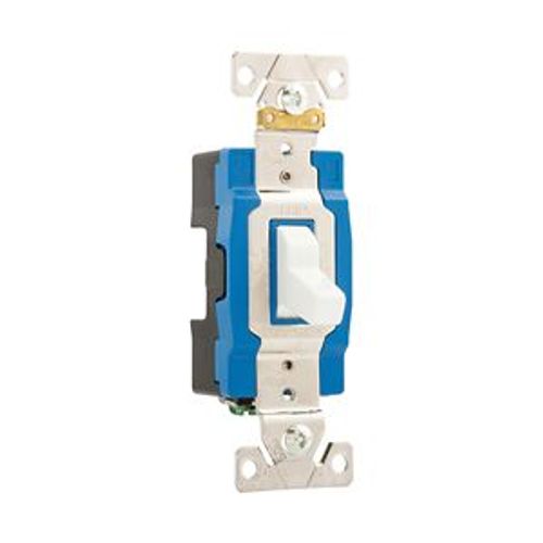 Main product image of Arrow Hart Toggle Switch, #14-10 Awg, 15A, Flush Mount, 120/277V, Screw, White, 1-Pole, AH1201W