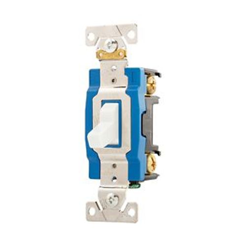 Main product image of Arrow Hart Toggle Switch, #14-10 Awg, 15A, Flush Mount, 120/277V, Screw, White, 1-Pole, AH1201W