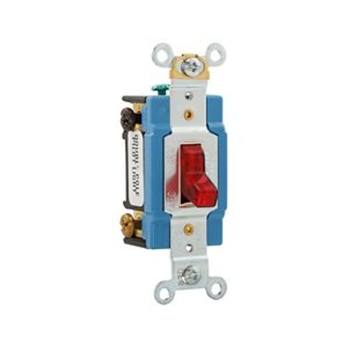 Main product image of Arrow Hart Toggle Switch, #14-10 Awg 15A, 120/277V, Red, Load Type: Motor Control, Fan, 2-Pole, AH1202PL