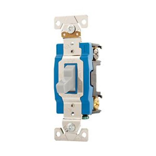 Main product image of Arrow Hart Toggle Switch, #14-10 Awg, 15A, 120/277V, Back & Side, Screw, Gray, 3-Way, AH1203GY