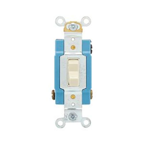 Main product image of Arrow Hart Toggle Switch, #14-10 Awg, 15A, 120/277V, Back & Side, Screw, Ivory, 3-Way, Phenolic, AH1203LTV