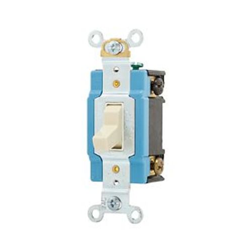 Main product image of Arrow Hart Toggle Switch, #14-10 Awg, 15A, 120/277V, Back & Side, Screw, Ivory, 3-Way, Phenolic, AH1203LTV
