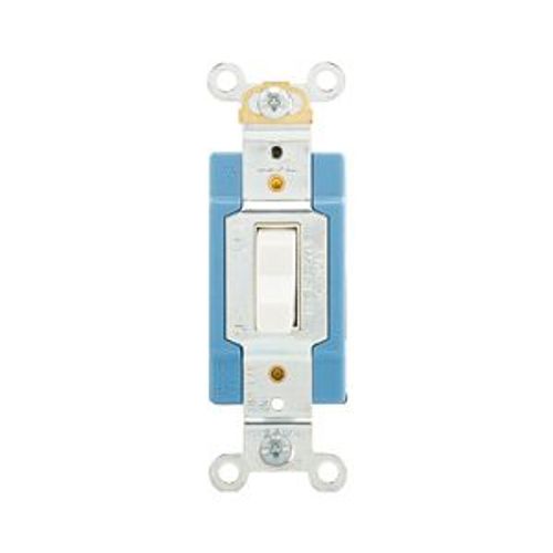 Main product image of Arrow Hart Toggle Switch, #14-10 Awg, 15A, 120/277V, Back & Side, Screw, White, 3-Way, Phenolic, AH1203LTW