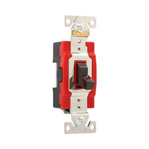 Main product image of Arrow Hart Toggle Switch, #14-10 Awg, 20A, 120/277V, Back & Side Wiring, Screw, Brown, 1-Pole, AH1221B